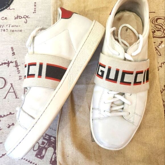Gucci Sneakers with Logo Band Design Classic Style - Picture 1 of 12